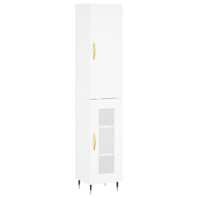 Helloshop26 - Buffet bahut commode armoire meuble de rangement organisateur cuisine salle de séjour salon haut 34,5 x 34 x 180 cm 02_0032386 - métal_0