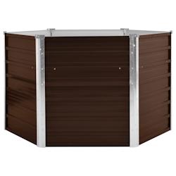 Helloshop26 - Jardinière lit surélevé plantes fleurs jardin marron 129 x 129 x 77 cm acier galvanisé 02_0001215 - 3000075841536_0