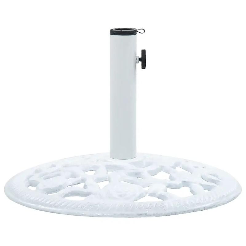 Helloshop26 - Socle de parasol compact stable 48 x 33 cm fonction ajustable terrasse en fonte blanc 02_0045941 - blanc 3000233968600_0