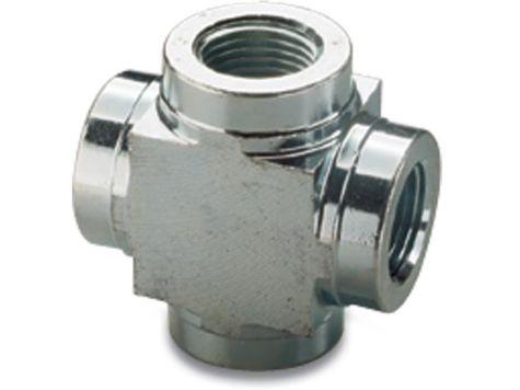 FZ1613, High Pressure Fitting, Cross, 700 bar Maximum Operating Pressure, Connection from 3/8
