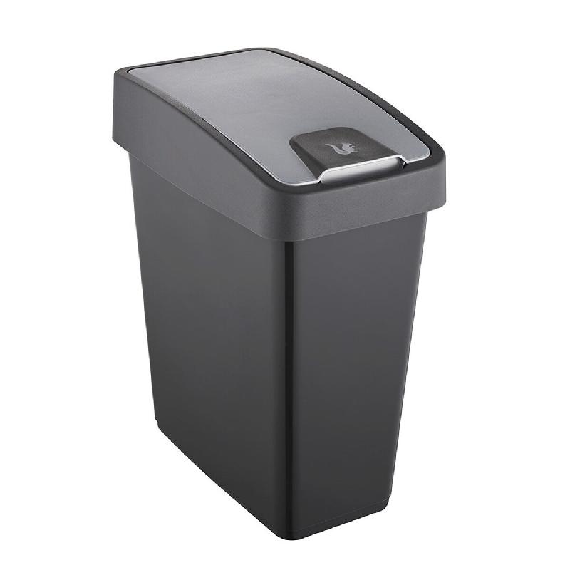 KEEEPER - Poubelle 25L avec Couvercle Rabattable en Gris Collection Magne - gris plastique KEE178_0