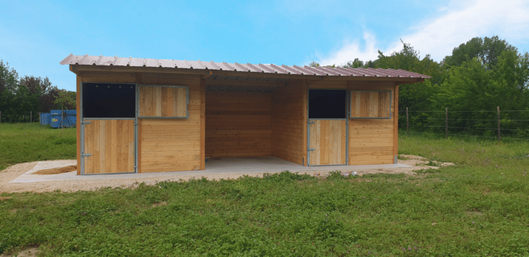 Pack box et abri chevaux - BOX011 - Conception Bois Français 100% Douglas, Épaisseur 48 mm_0