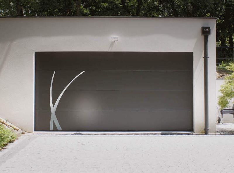 Porte de Garage Sectionnelle Décor Alunox Électrique (Moteur SOMMER) Panneaux 40 mm Ressort Torsion RT200 Sur Mesure Référence: P Sectio Alunox RT200 Sommer_0