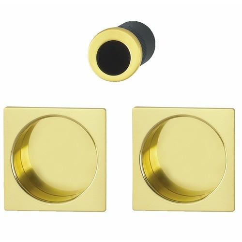 SET DE TIRAGE PORTE COULISSANTE - ROSACE CARRÉE - ALU ARGENT - 4921 HOPPE