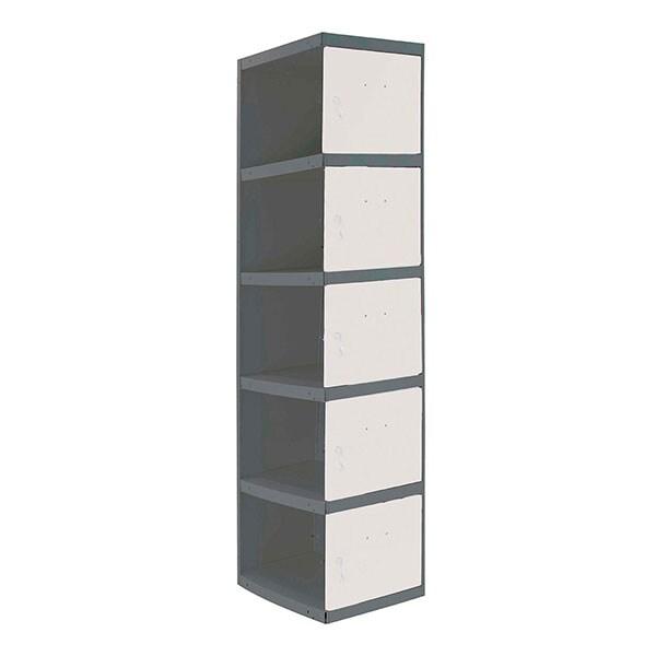 SimonRack Cassier métallique 5 portes ADDITIONNEL démonté ANTHRACITE/BLANC 1800x300x500 mm (haut x largeur x profondeur) - 8425437105975_0