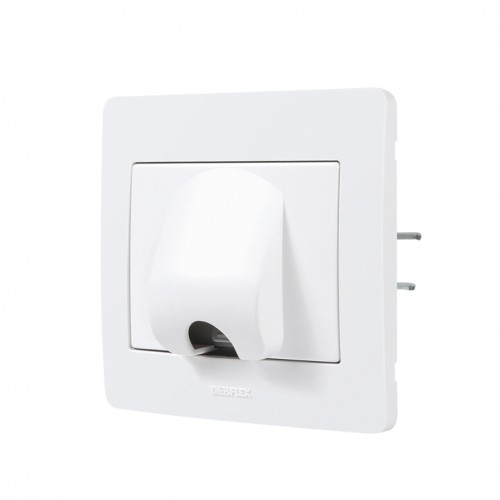 SORTIE DE CÂBLE ENCASTRÉE COMPLÈTE - BLANC - DIAM2 DEBFLEX