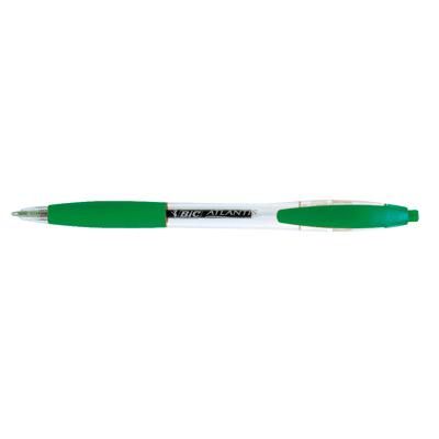 ATLANTIS CLASSIC - STYLO BILLE RETRACTABLE AVEC GRIP - POINTE MOYENNE 1 MM - VERT - LOT DE 2