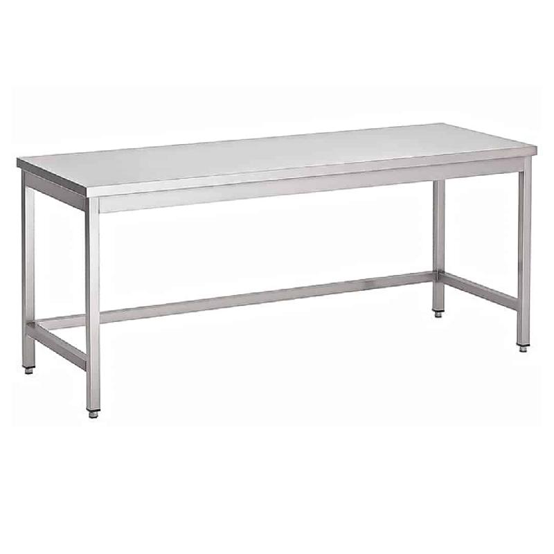 Table démontable bord droit pieds carrés inox ferritique centrale P 600 mm (Longueur, mm: 800 - Réf F-DCTC86-1)_0
