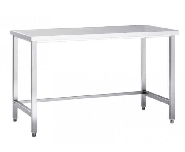 TABLE DE TRAVAIL EN INOX ECO 10X7 SANS ÉTAGÈRE BASSE