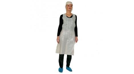Tablier polyéthylène blanc 120 x 70 cm - Sachet de 100 pièces, résistant et unisexe_0