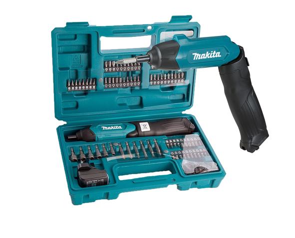TOURNEVIS 3,6V À BATTERIE INTÉGRÉE 4,5NM + CHARGEUR + KIT D'ACCESSOIRES + COFFRET PLASTIQUE - MAKITA - DF001DW