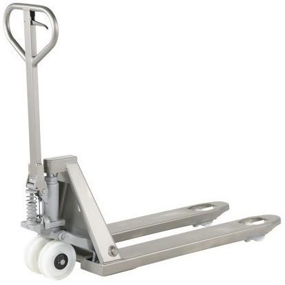 Transpalette manuel en inox - Fourches longues 1600 kg - Hauteur de levée 85 à 200 mm_0