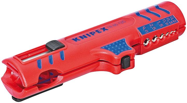Outil à dégainer universel avec lame - Knipex 16 85 125 SB - Ø8,0-13,0 mm - 125 mm - Plastique - Bleu/Rouge_0