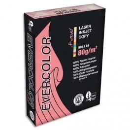 CLAIREFONTAINE RAMETTE DE 500 FEUILLES PAPIER COULEUR RECYCLÉ EVERCOLOR 80GR FORMAT A4 ROSE 40003