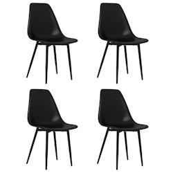 Décoshop26 - Lot de 4 chaises de salle à manger design simple en polypropylène noir et métal DEC025641 - noir 3000255362066_0