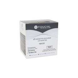FIDUCIAL rubans D1 12mmx7m impression noire / blanc comp DYMO S0720530 x5 - 3666835019104_0
