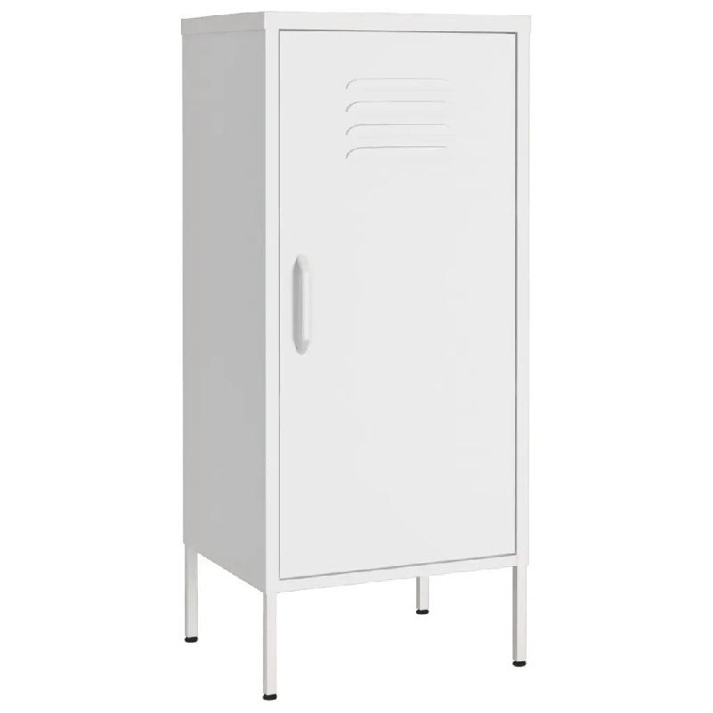 Helloshop26 - Armoire de rangement avec 2 étagères réglables 42,5 x 35 x 101,5 cm en acier blanc 02_0046883 - blanc acier 3000234475817_0