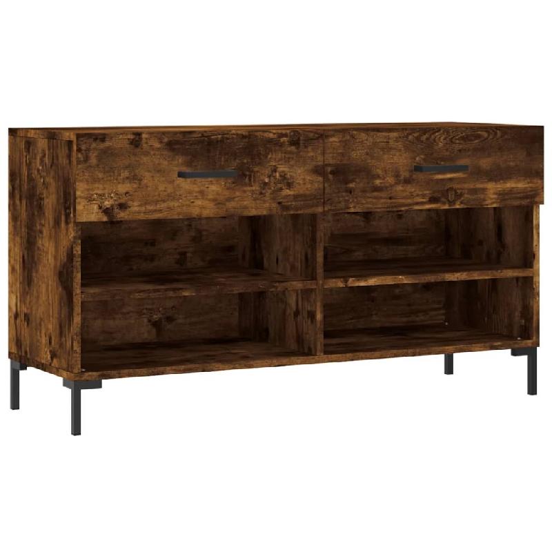 Helloshop26 - Banc à chaussures bottes commode étagère meuble entrée rangement 102 x 35 x 55 cm bois d'ingénierie marron 02_0022910 - marron Bois_0