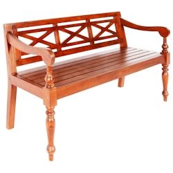 Helloshop26 - Banc banquette batavia 136 x 50 x 82 cm bois d'acajou massif marron foncé 02_0011011 - 3000604582725_0