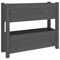 Helloshop26 - Jardinière bac lit surélevé plantes fleurs terrasse jardin 77 x 25 x 66 cm bois massif de pin gris 02_0037851 - 3000217790128_0