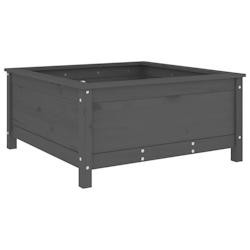 Helloshop26 - Jardinière bac lit surélevé plantes fleurs terrasse jardin 82,5 x 82,5 x 39 cm bois massif de pin gris 02_0037944 - 3000217796045_0