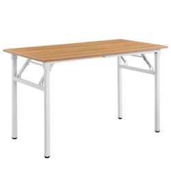 Helloshop26 - Table pliante cuisine à manger hauteur réglable pour 4 personnes 120 cm hêtre et blanc 03_0004363 - 3000248358984_0