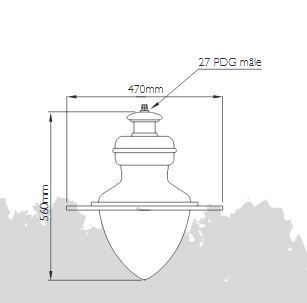 Luminaire d'éclairage public athérya / hid / 100 w / en composite_0