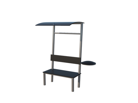 Mobilier urbain - Banc public BNC-02 - pour repos et détente en extérieur_0