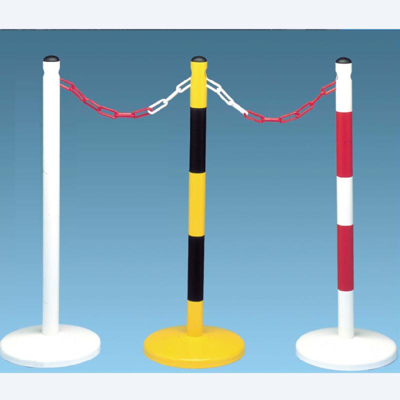 MOTTEZ - Poteau de signalisation sur coupelle 90 cm – Jaune / Noir - Passage 1 chaîne - Réf : B363CJN_0