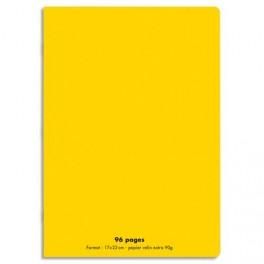 NEUTRE CAHIER PIQÛRE 96 PAGES SEYÈS 17X22 COUVERTURE POLYPRO JAUNE