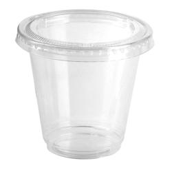 Packnwood FHC - 1 200Pcs - Pot plastique PP transparent avec couvercle PET plat   H62mm 165ml - transparent plastique 209POPP552_0