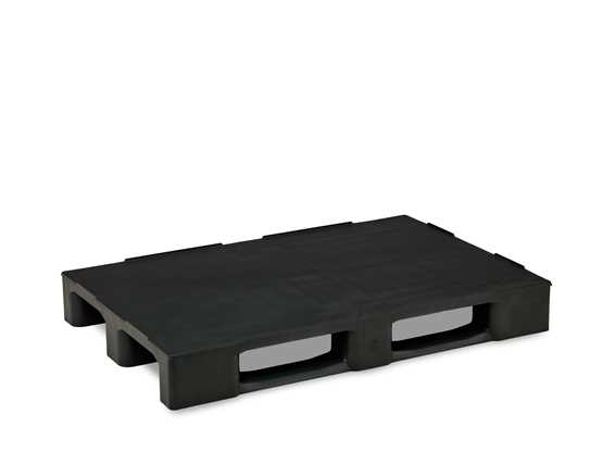 Palette plastique 800 x 1200 mm avec 3 semelles, idéale pour tous les secteurs industriels  - MED812N/CD/PP/3S_0