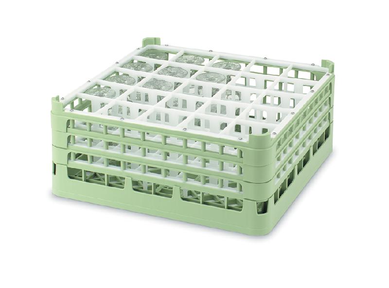 Panier lave-vaisselle - Casier de lavage plastique 500x500 pour 25 verres - hauteur 160-180 mm - 52711C_0