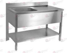 Plonge standard AZ-PL - Inox 304 avec bacs arrondis, égouttoir nervuré et accessoires inclus_0