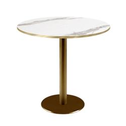 Restootab - Table Ø70cm Rome bistrot marbre blanc - blanc fonte 3701665200862_0