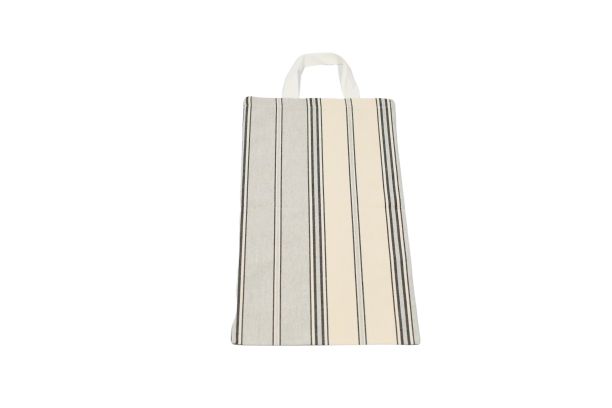 Sac à pain classique rayé gris - tissu - 30 cm de largeur sur 55 cm de hauteur_0