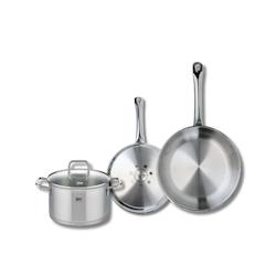 Set de 2 Poêles de cuisson 24 et 28 cm et 1 faitout 20 cm Elo Profi Citrin - gris 3176239950182_0