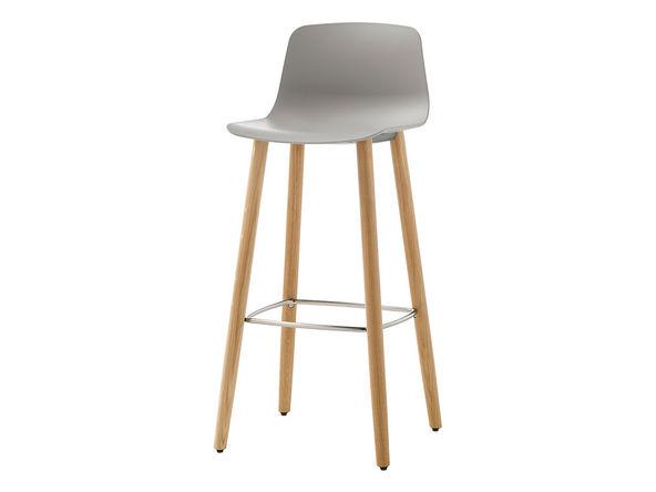 Chaises hautes avec pied bois massif avec repose-pieds et coque polypropylène_0
