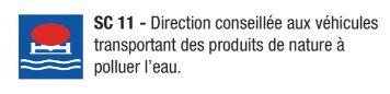 Signalisation d'indication SC 11 - Direction conseillée pour véhicules transportant des produits polluants_0