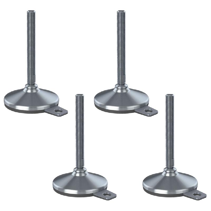 Pied de nivellement en acier inoxydable 16x150x105mm base et patin anti-vibration 2200kg-Set o_0