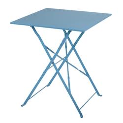 Table de terrasse carrée en acier Bolero bleu turquoise 600mm - GAGK985_0