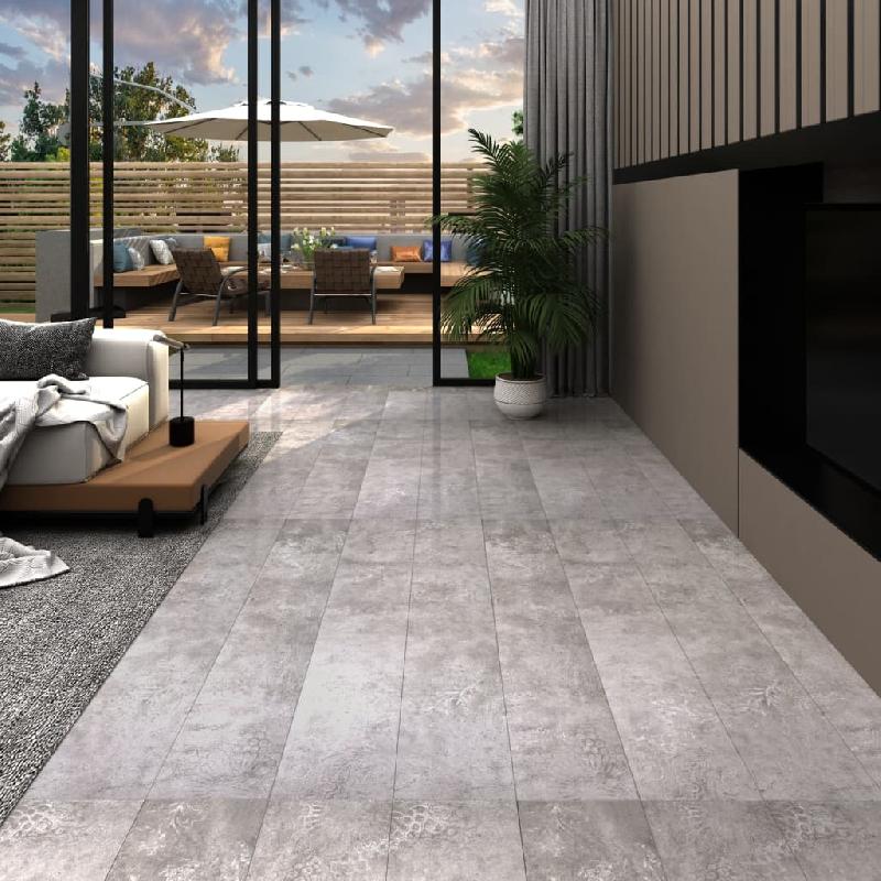 Vidaxl planche de plancher pvc autoadhésif 5,21 m² 2 mm gris terre 330194_0