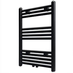 VidaXL Sèche Serviettes Eau Chaude à Rails Droits Noir 500x764 Mm - noir 141905_0