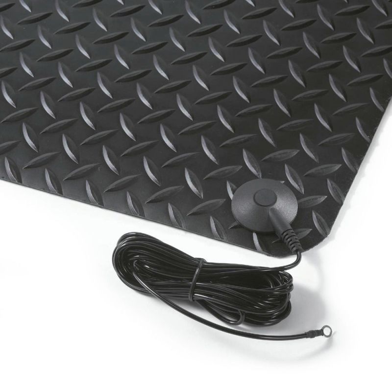 165104W - Tapis antistatique avec câble de terre, anneau de raccordement et surface antidérapante_0