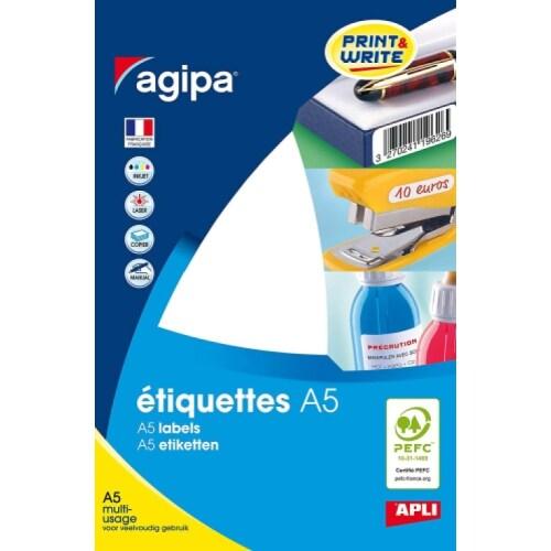 96 étiquettes blanches multi-usage, format 97 x 46 mm (16 feuilles A5 / cdt) - 3270241140286_0