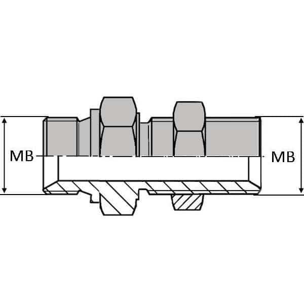 Adaptateur droit mâle BSP pour bague BS - X mâle cloison BSP pour bague BS_0