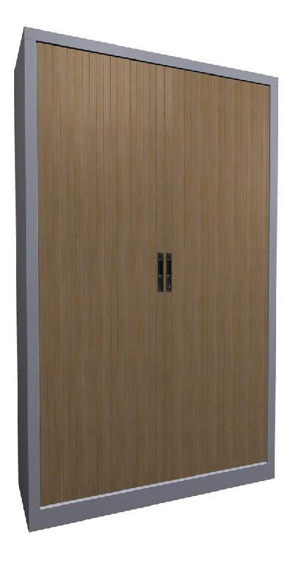ARMOIRE MÉTAL À RIDEAUX PVC LAME RECOUVERTE 120 X 198 CM COLORIS CHÊNE CLAIR/ALU - MANUTAN COLLECTIVITÉS