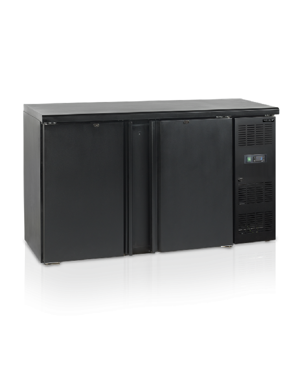 Arrière-bar 2 portes pleines - noir - intérieur inox - CBC210 - 277 litres - 230V / 250W - norme C.E._0