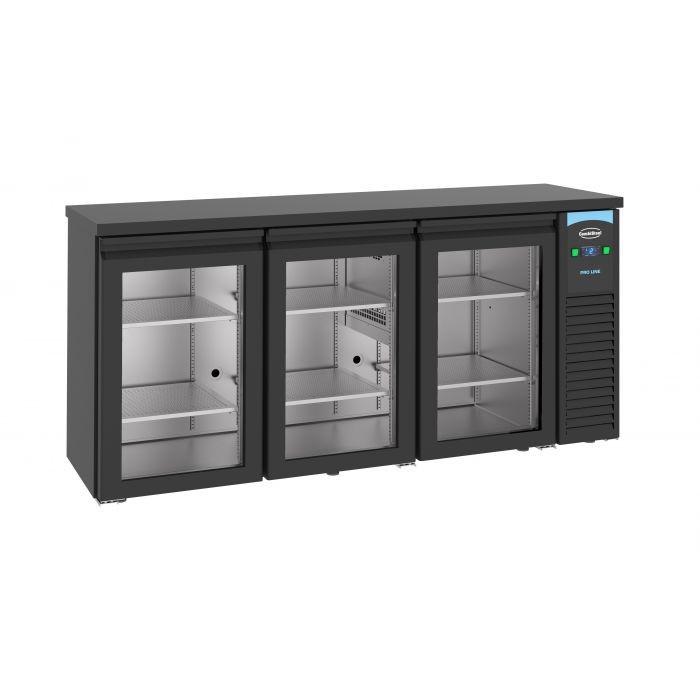 Arrière bar réfrigérée noir 3 portes en verre l1940mm 7489.5290 COMBISTEEL_0