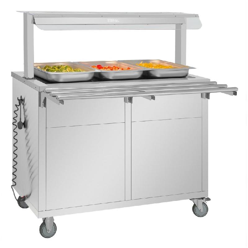Buffet central mobile avec plaque chauffante 3 x GN 1/1 - Buffalo - JB186_0